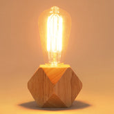 Solid Wood Decoration LED Night Light Modern Minimalist Warm Bedroom Bedside Lamp Small Table Lamp without LED Bulbs, EU Plug